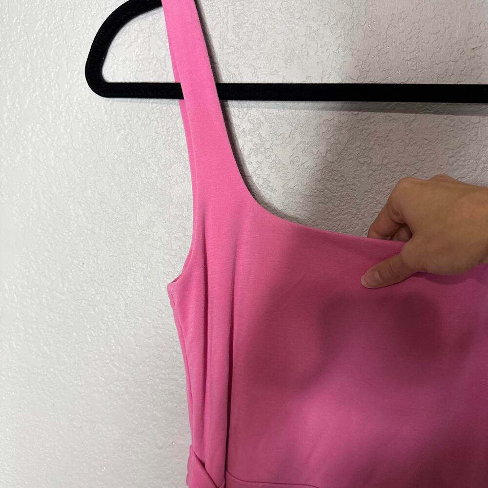 Aritzia Saturn Pink Draped Square-Neck Midi Dress - Picture 5 of 7